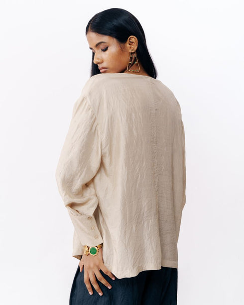 Peach drape shirt