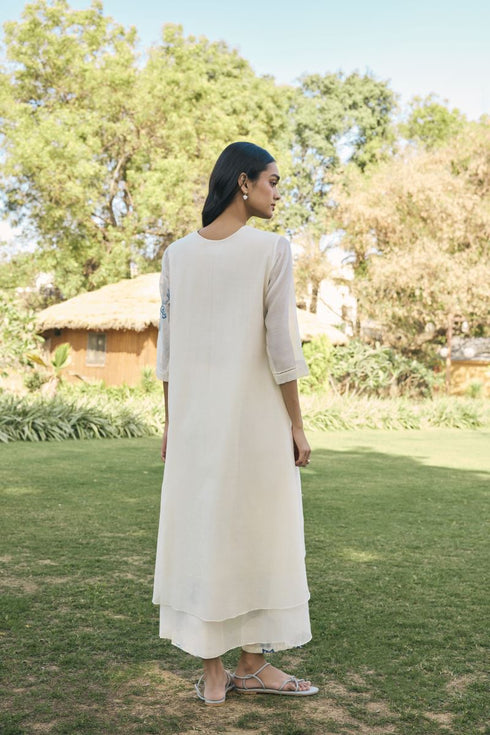 Pearl applique embroidered co-ord set