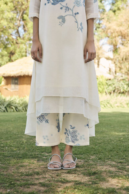 Pearl applique embroidered co-ord set