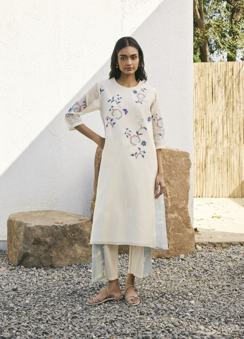 Pearl applique floral co-ord set