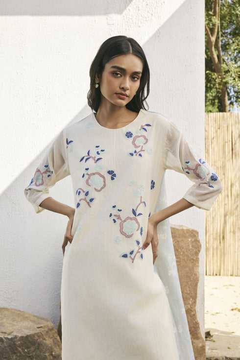 Pearl applique floral co-ord set