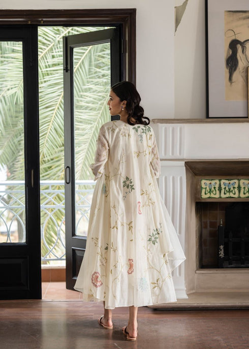 Pearl embroidered jacket dress