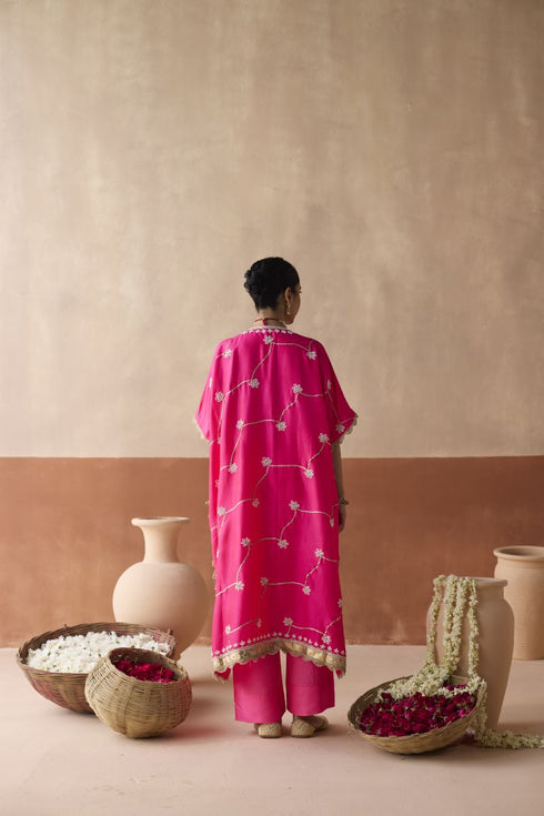 Pearl fuchsia pink kaftan set