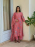 Peony applique embroidered kurta set