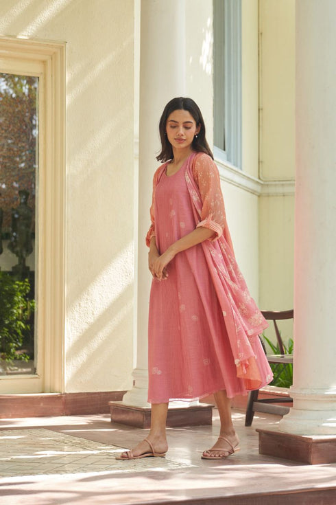 Peony pintuck jacket dress