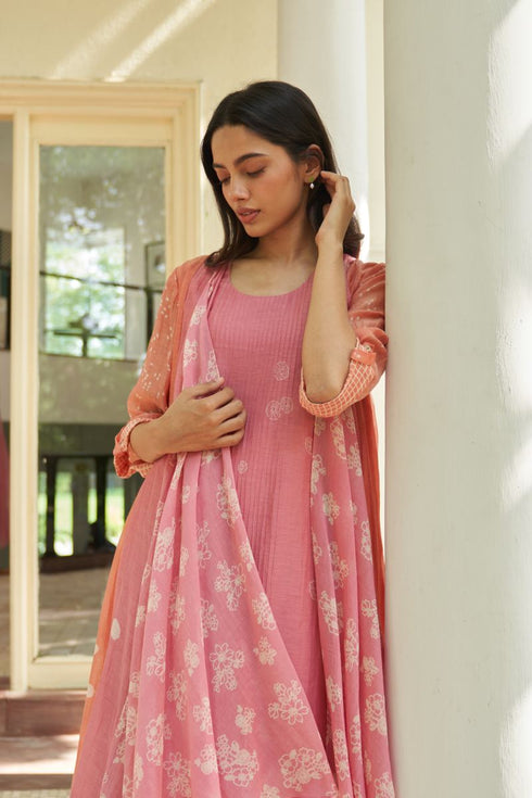 Peony pintuck jacket dress