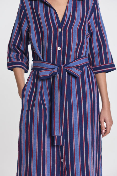 Pimpernel stripe belted dress