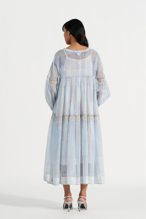 Pine steel blue maxi dress