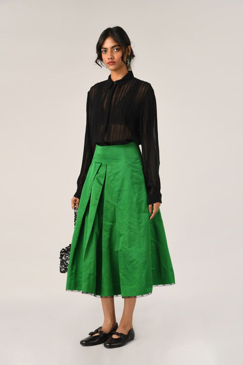 Pinetorum black pleated shirt