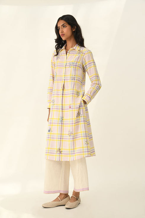 Pinetorum ivory check tunic
