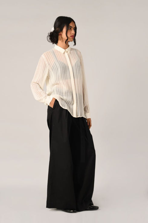 Pinetorum ivory pleated shirt