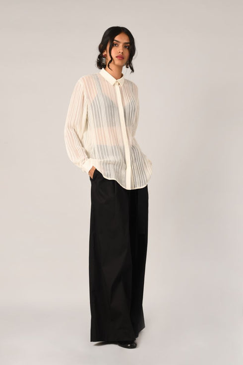 Pinetorum ivory pleated shirt