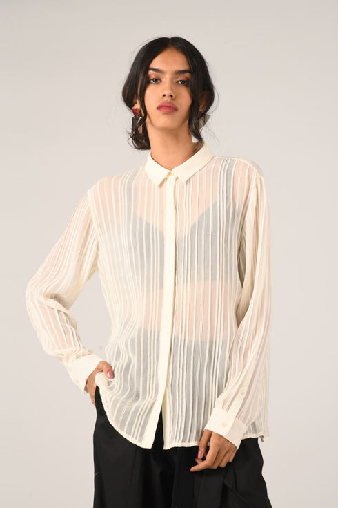 Pinetorum ivory pleated shirt