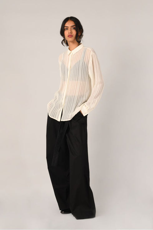 Pinetorum ivory pleated shirt