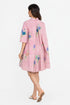 Pink printed short dress