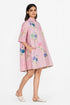Pink printed short dress