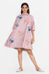 Pink printed short dress