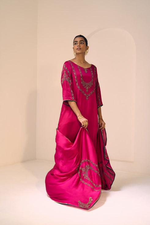 Pink anya dupatta