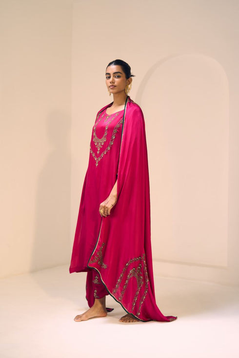 Pink anya dupatta