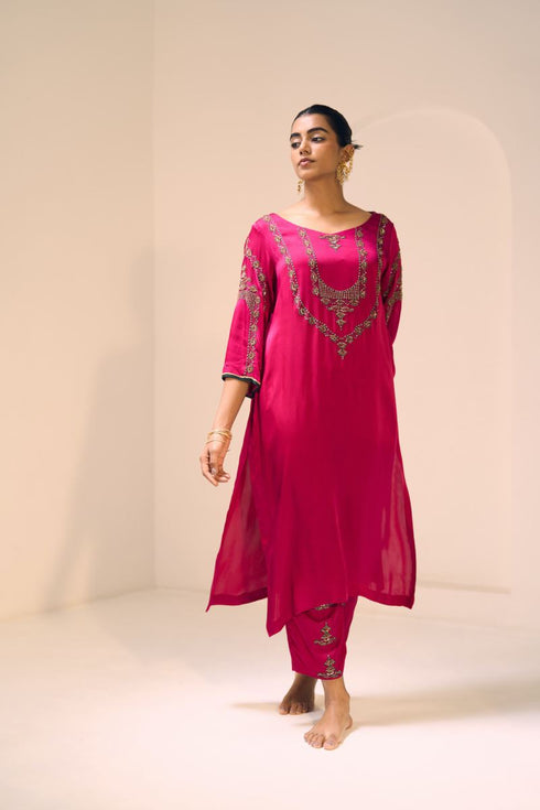 Pink anya kurta with pants
