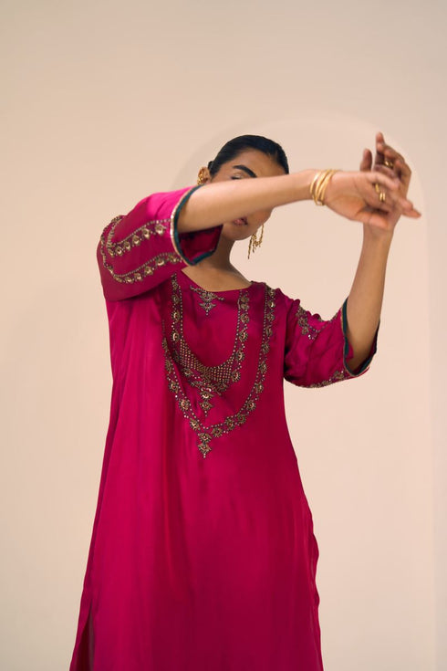 Pink anya kurta with pants