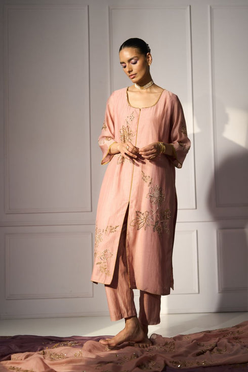 Pink balori kurta with pants
