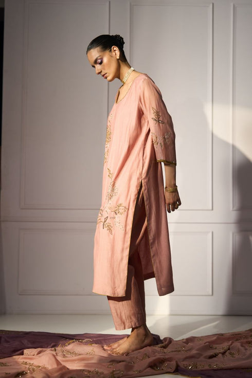 Pink balori kurta with pants