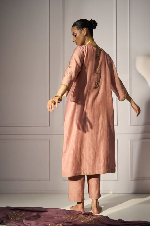 Pink balori kurta with pants
