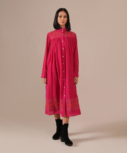 Pink dusk tiered shirt dress