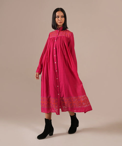 Pink dusk tiered shirt dress