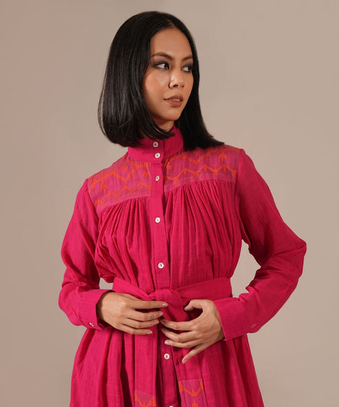Pink dusk tiered shirt dress