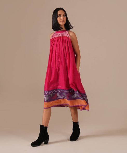 Pink ember gathered dress