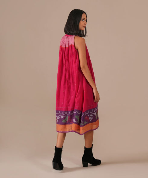 Pink ember gathered dress