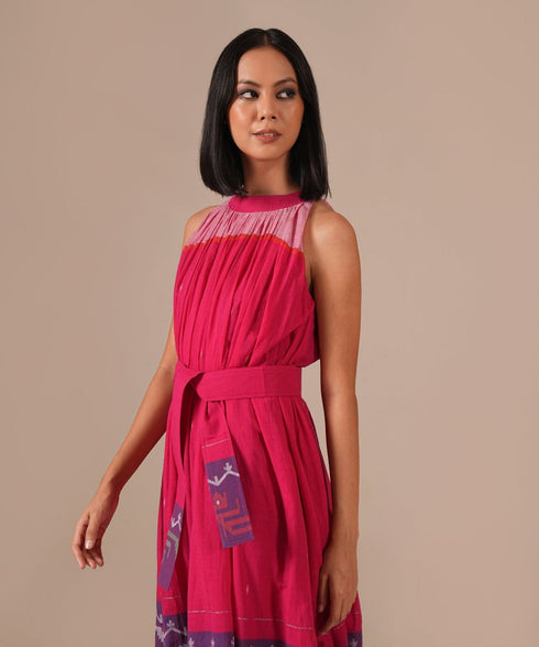 Pink ember gathered dress