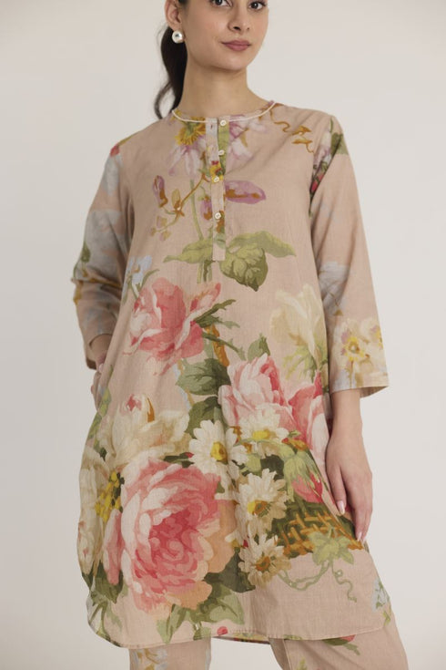 Pink hazel short kurta set