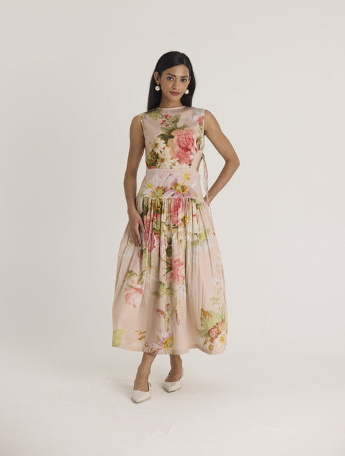 Pink hazel side cut out dress