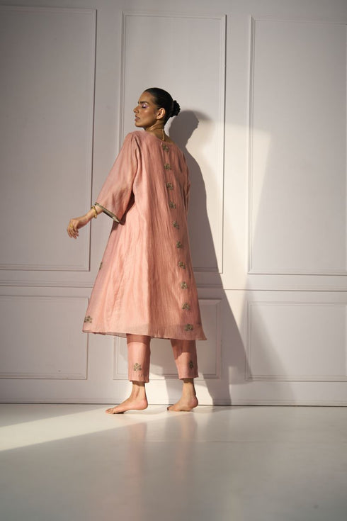Pink kashni kaftan set