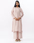 Pink long kurta with trouser set