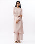 Pink long kurta with trouser set