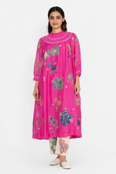 Pink printed dress