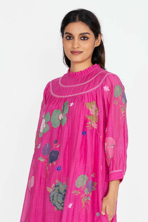 Pink printed dress