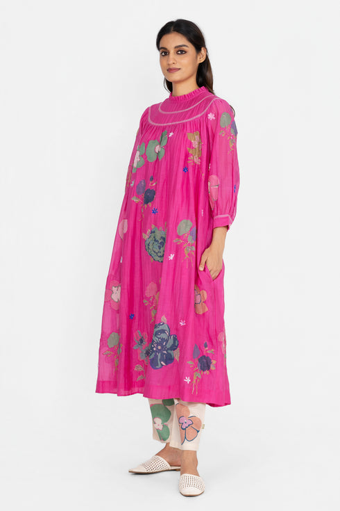 Pink printed dress