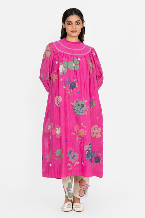 Pink printed dress
