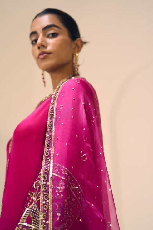 Pink taara dupatta