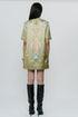Pista green printed silk dress