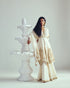 Placed paisley ivory anarkali with sharara and dupatta