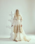 Placed paisley ivory anarkali with sharara and dupatta