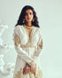 Placed paisley ivory anarkali with sharara and dupatta