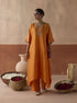Plain chaand marigold kaftan set