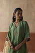 Plain chaand sage green kaftan set